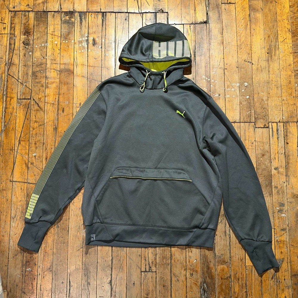 PUMA Act Hero Shield FZ Hoodie Men's Large Gray Athletic Long Sleeve Drawstring - Picture 1 of 11